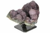 Wide Amethyst Cluster on Metal Stand - Uruguay #113191-2